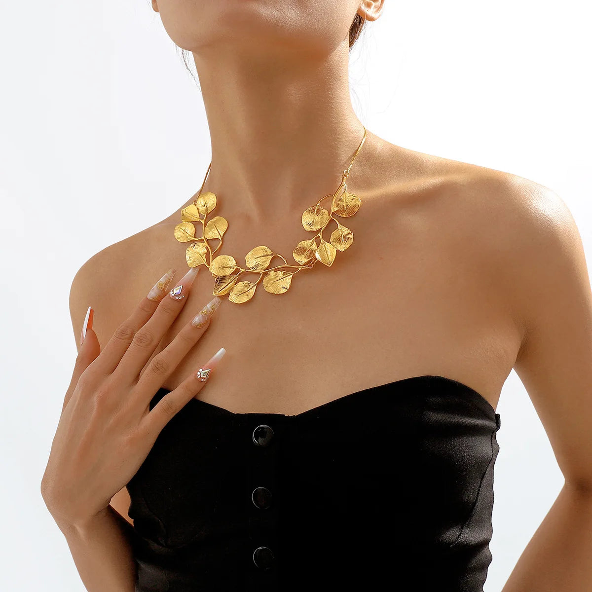 Collier Doré Feuillage