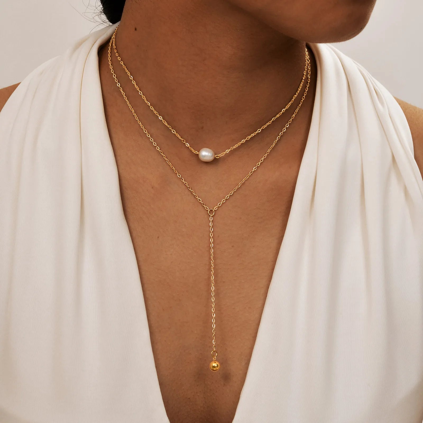 Collier Lariat Doré