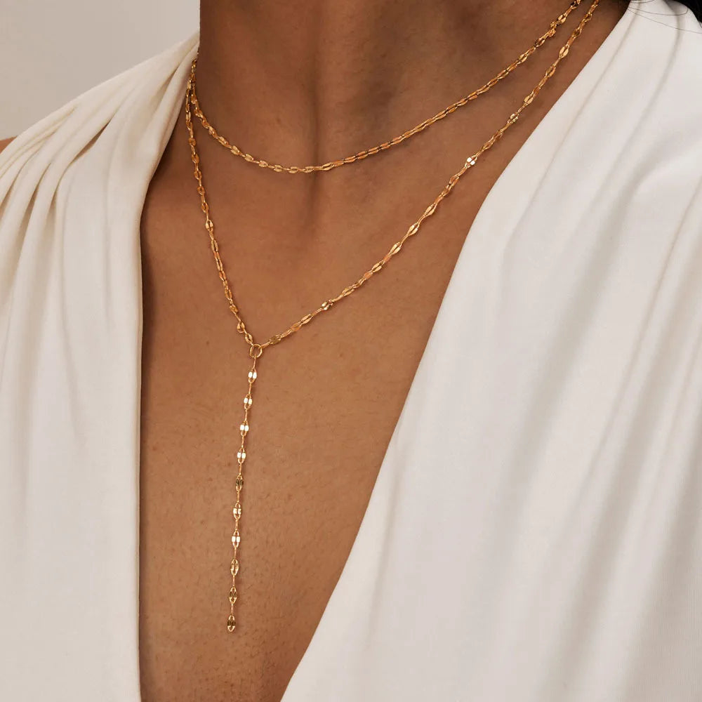 Collier Lariat Doré